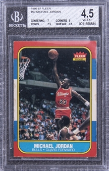 1986-87 Fleer #57 Michael Jordan Rookie Card - BGS VG-EX+ 4.5
